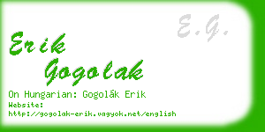 erik gogolak business card